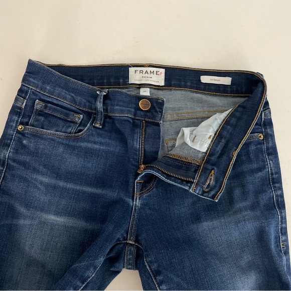 Frame Denim Jeans Le Garçon Women’s Size 24 Rosewood Blue Slim Fit Stretch - Picture 7 of 9
